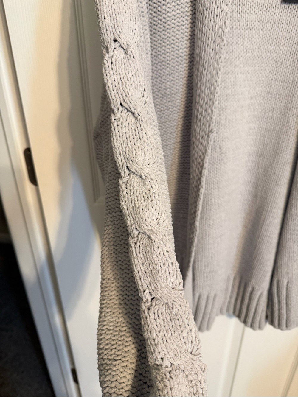 Black Tape_ Light Gray Open-Front Knit Cardigan - Picture 2 of 3